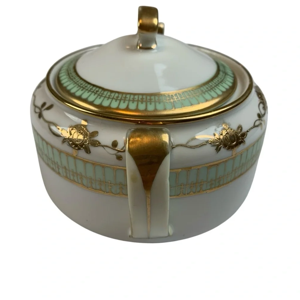 Nippon Hand Painted Moriage Sugar Bowl